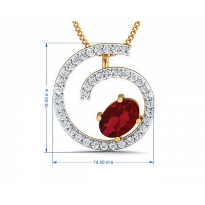 Verica ruby Pendant in Gold with diamonds